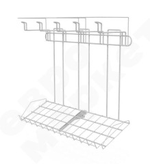 Наклонный блок 1 полка (ДхГхВ) 647х215х40 с блоком крючков 5шт.