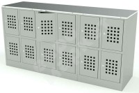 Шкаф 12 ячеек перфорированные двери