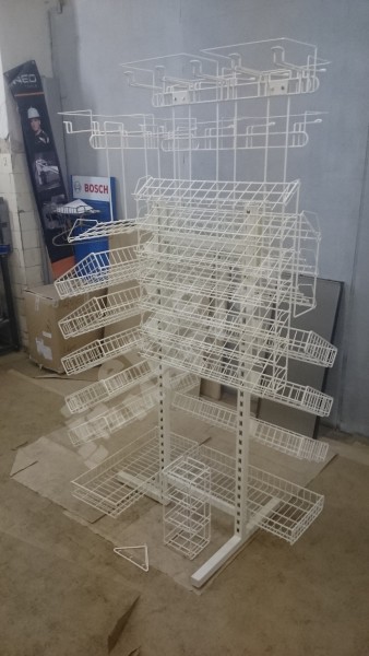 Наклонный блок 7 полок с кронштейнами (ДхГхВ) 660х100х740