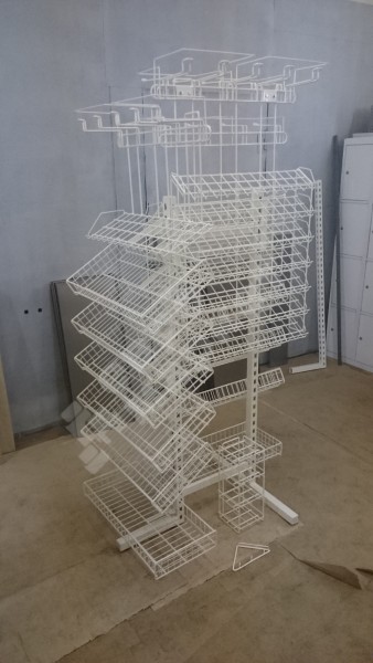 Наклонный блок 7 полок с кронштейнами (ДхГхВ) 660х100х740