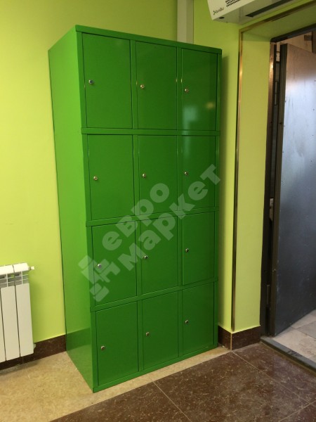 Металлический шкаф для сумок 12 ячеек