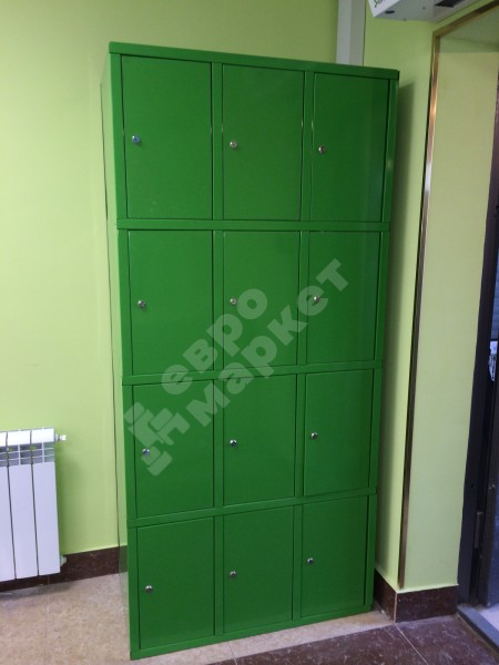 Металлический шкаф для сумок 12 ячеек