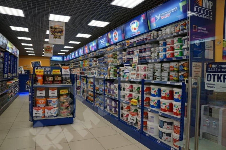 Стеллаж для продажи обоев и краски