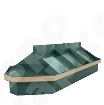 Овощной стеллаж развал с отделкой деревом