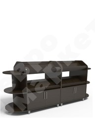 Островной стеллаж для алкоголя из ЛДСП с нижним накопителем