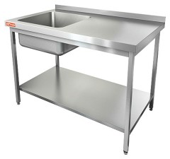 НСО1М-10/6БПЛ ЭН стол-моечная ванна, 1 секц., (500х400х250) слева, (нерж.угол), HICOLD RUS