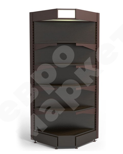 Стеллаж винный угловой с полками из ЛДСП