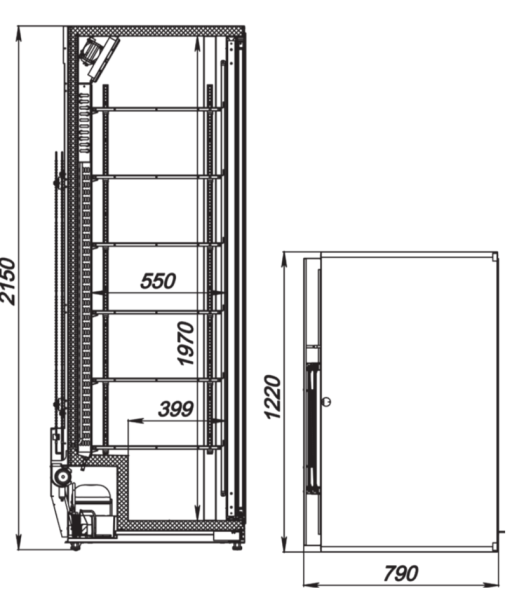 Шкаф холодильный (двери купе) Plus-1465-Eco