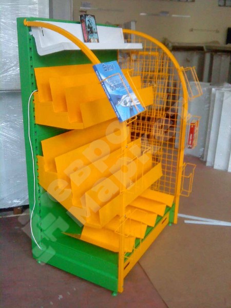 Стеллаж для торговли журналами и газетами без фриза