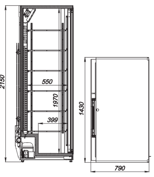 Шкаф холодильный (двери купе) Plus-1735-Eco