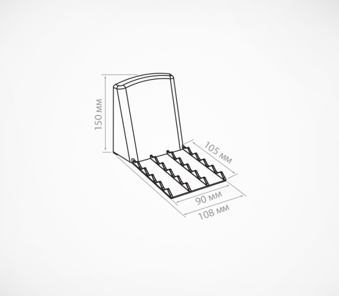 Опора задняя большая пластиковая с магнитной основой BACK-XL-TM, прозрачный
