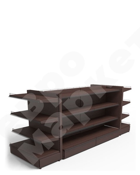 Островной стеллаж для вина с прямыми торцевыми полками