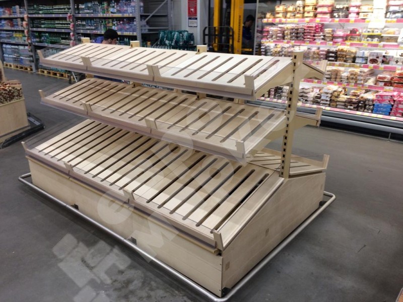 Овощной стеллаж развал островной остроугольный EM-02.128.000 СБ