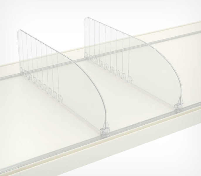 Разделитель пластиковый 120мм обламывающийся без ограничителя DIV120-В 185-385мм, Прозрачный