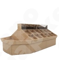 Овощной стеллаж развал из дерева островной с зеркалом EM-02.127.000 СБ