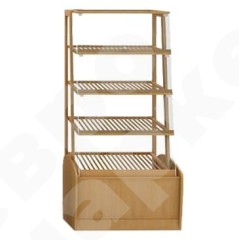 Высокая хлебная витрина — стеллаж со стеклом EM-02.222.000 СБ