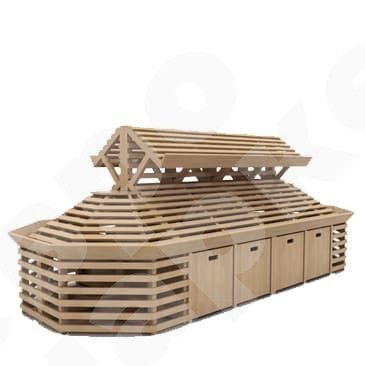 Система деревянных овощных стеллажей с суперструктурой EM-02.130.000 СБ