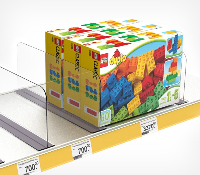 Разделитель пластиковый 150мм на Т-основании c магнитным скотчем DIVT-150-TM 380мм, Прозрачный