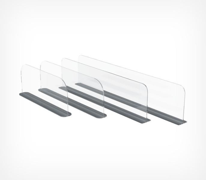 Разделитель пластиковый 150мм на Т-основании c магнитным скотчем DIVT-150-TM 380мм, Прозрачный