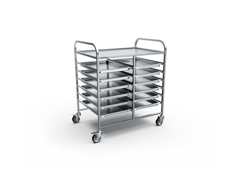 Тележка для сбора транспортировки гастроемкостей типа GN 1/1 и GN 1/2 750х600х1060мм, 6 уровней