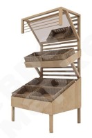 Стеллаж для овощей пристенный деревянный с зеркалом EM-02.118.000 СБ