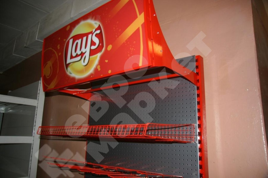 Стеллаж пристенный с рекламным фризом