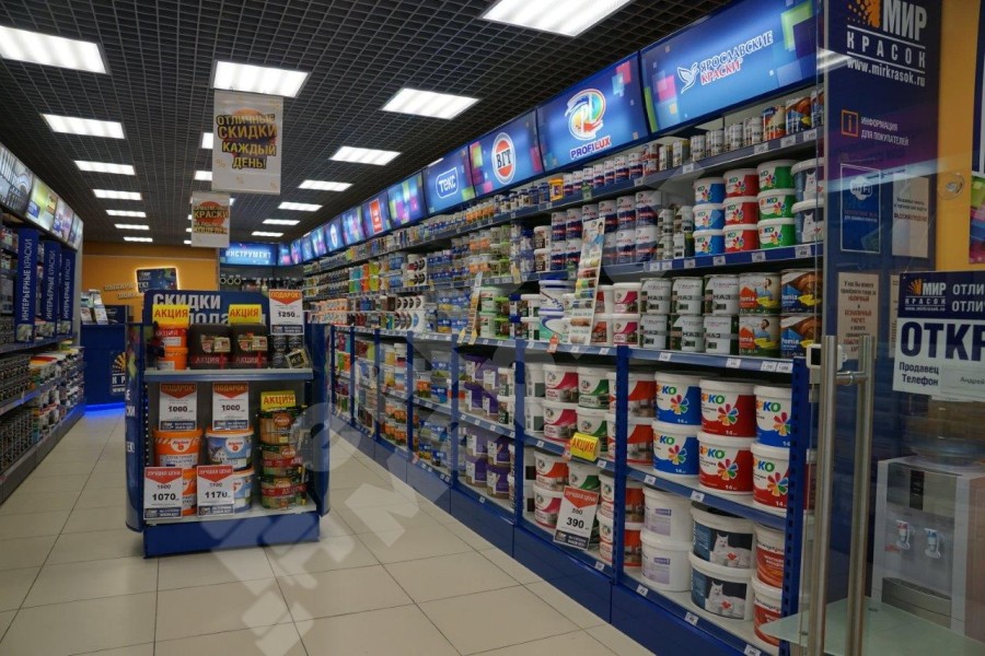 Стеллаж пристенный с рекламным фризом