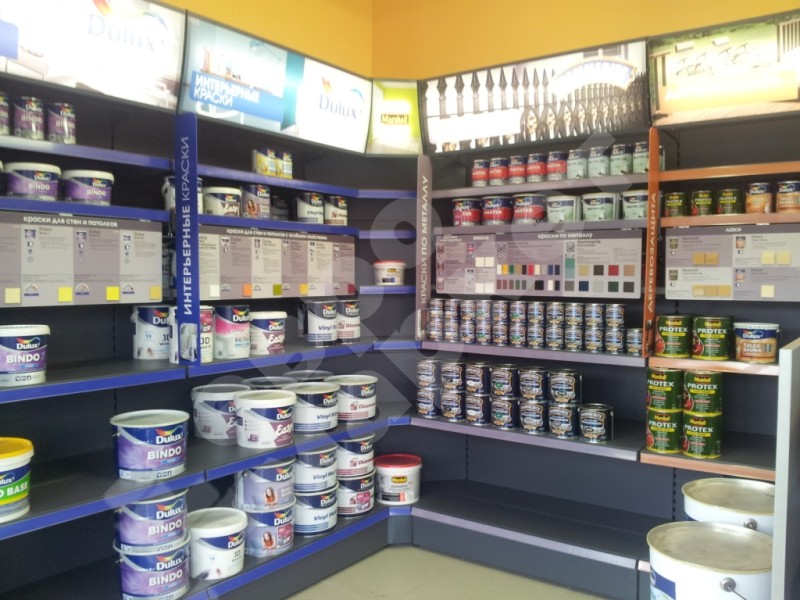 Стеллаж пристенный с рекламным фризом