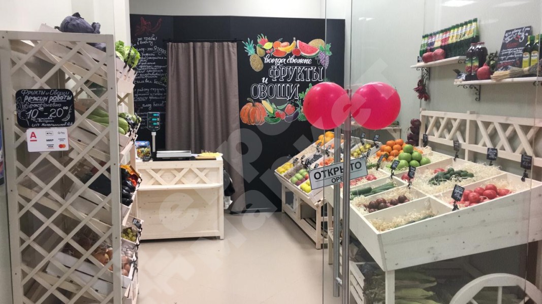 Арт. F006М. Деревянный развал для овощей и фруктов с ящиками в виде телеги EM-02.106.001 СБ