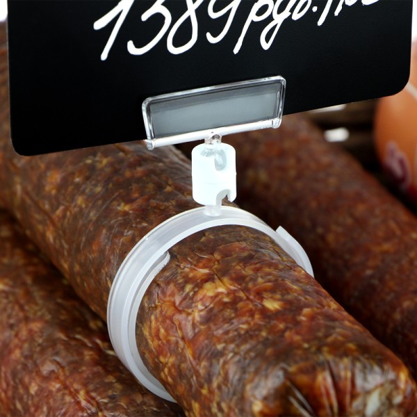 Ценникодержатель-улитка на колбасу ROLL-CLIP, ножка 0мм, Белый