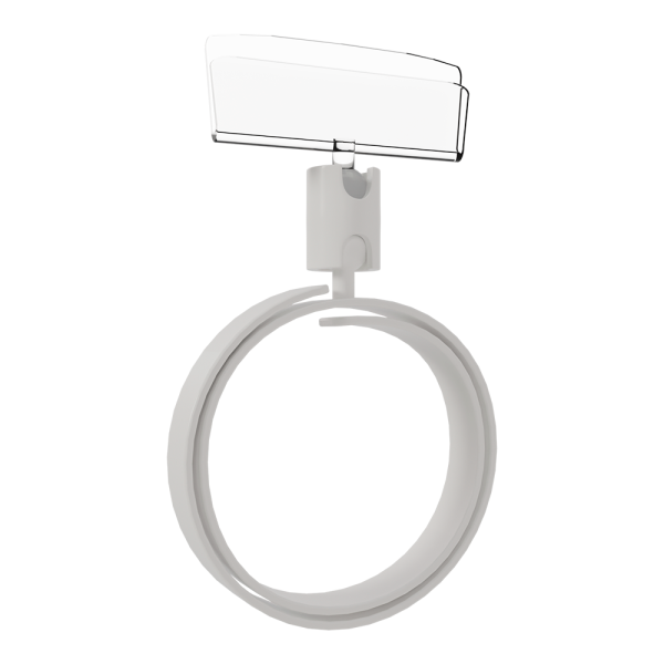 Ценникодержатель-улитка на колбасу ROLL-CLIP, ножка 0мм, Белый