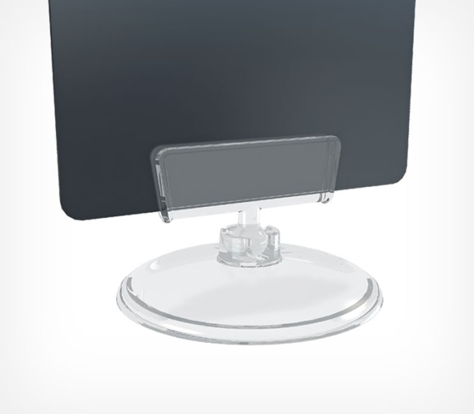 Ценникодержатель на круглой подставке BASE-CLIP ножка 100мм (ЭР), Прозрачный