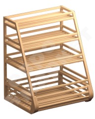 Арт. В011. Стеллаж для хлеба и багетов с тремя прямыми полками и накопителем EM-02.211.000 СБ