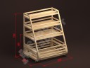 Арт. В011. Стеллаж для хлеба и багетов с тремя прямыми полками и накопителем EM-02.211.000 СБ