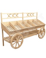 Арт. F014. Развал для овощей и фруктов пристенный в виде телеги EM-02.114.000 СБ