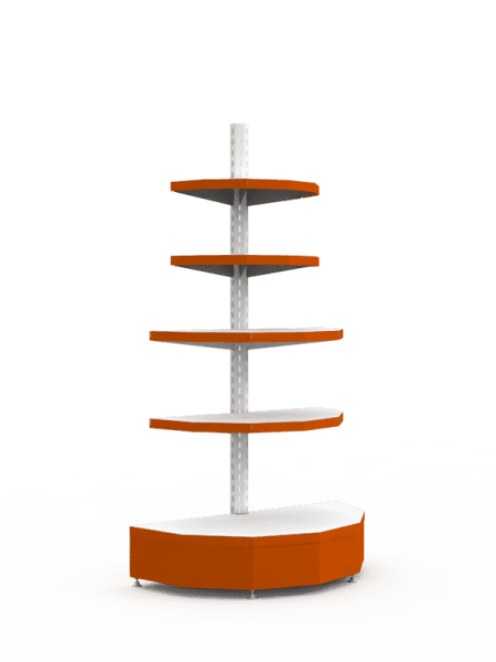 Стеллаж торцевой с полукруглыми полками