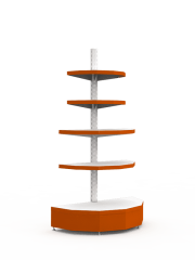 Стеллаж торцевой с полукруглыми полками