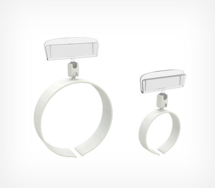 Держатель ценника на колбасу RING-CLIP 35мм-65мм, Белый