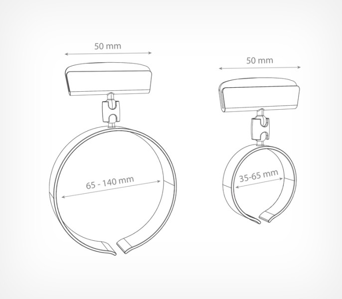 Держатель ценника на колбасу RING-CLIP 35мм-65мм, Белый