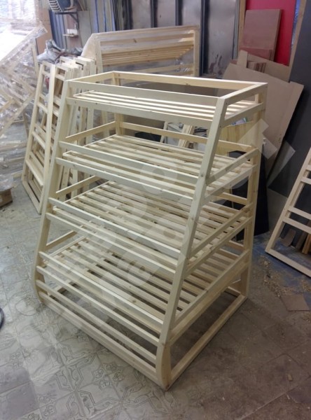 Арт. В010. Стеллаж для хлеба и багетов с четырьмя прямыми полками EM-02.210.000 СБ