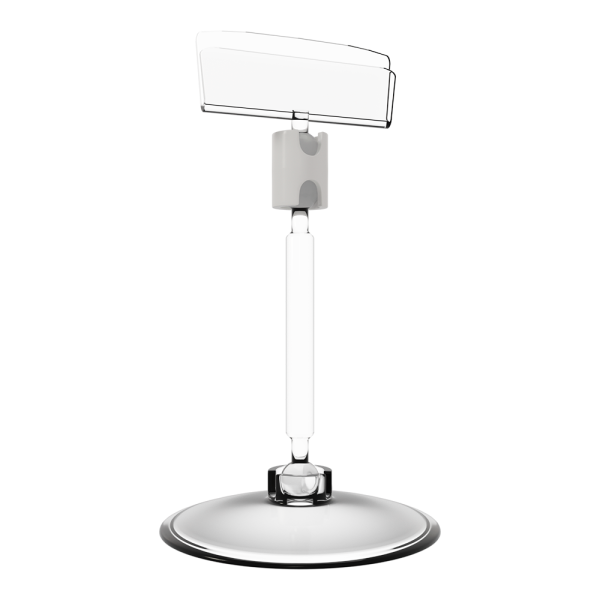 Ценникодержатель на круглой подставке BASE-CLIP ножка 50мм, Прозрачный