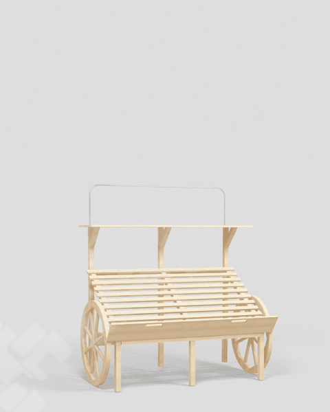 Арт. F012. Развал для овощей и фруктов с наклоном полки, в виде телеги EM-02.112.000 СБ