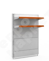 Торцевой торговый стеллаж с верхними полками