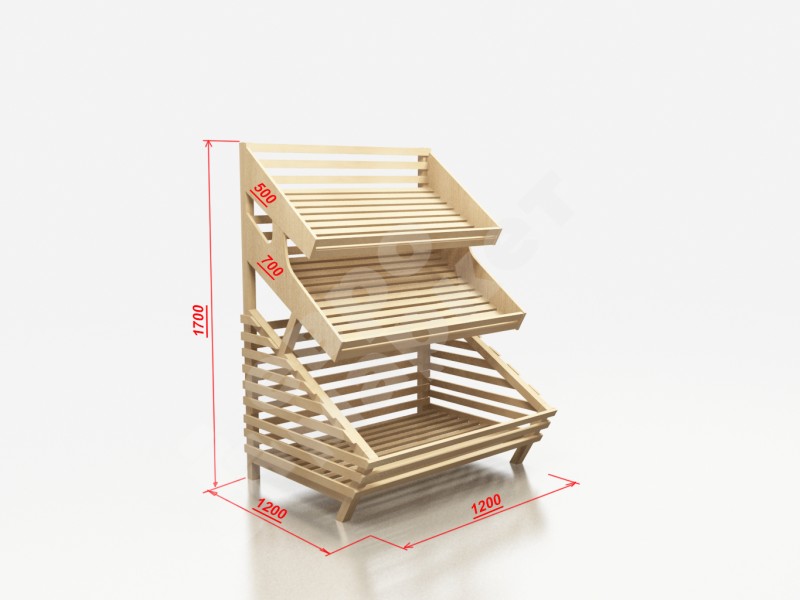 Арт. В002 Стеллаж для хлеба пристенный с двумя полками EM-02.202.000 СБ