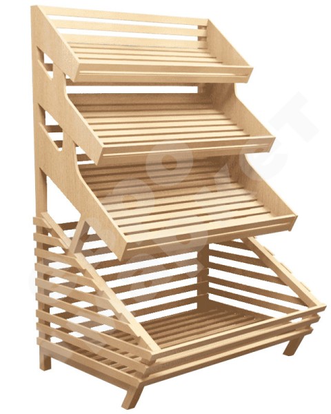 Арт. В001 Стеллаж для хлеба пристенный с тремя полками EM-02.201.000 СБ.