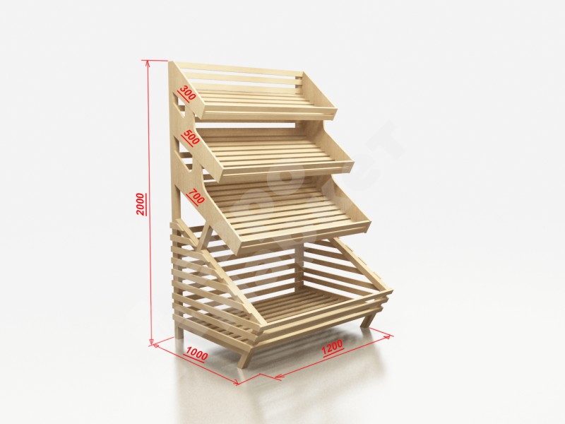 Арт. В001 Стеллаж для хлеба пристенный с тремя полками EM-02.201.000 СБ.