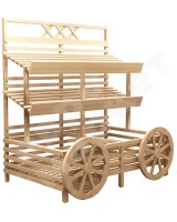 Арт. F010. Овощной развал пристенный с накопителем и двумя полками, в виде телеги EM-02.110.000 СБ