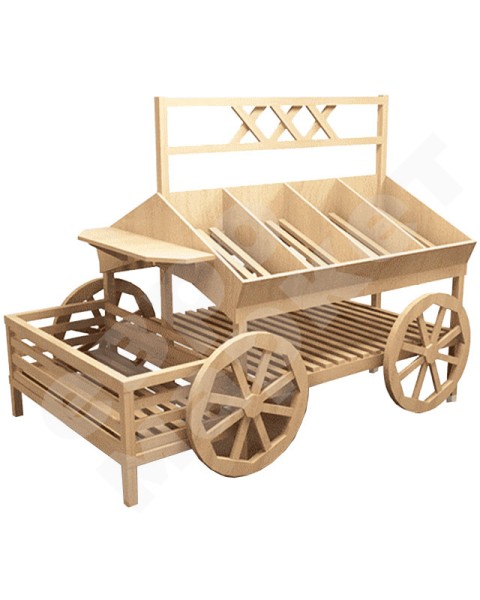 Арт. F008. Развал для овощей островной в виде телеги EM-02.108.000 СБ