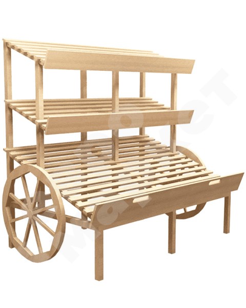 Арт. F005.Развал-телега для овощей и фруктов с тремя полками EM-02.105.000 СБ