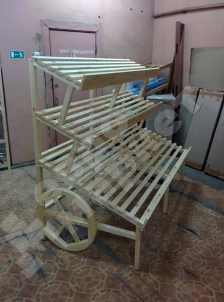 Арт. F005.Развал-телега для овощей и фруктов с тремя полками EM-02.105.000 СБ